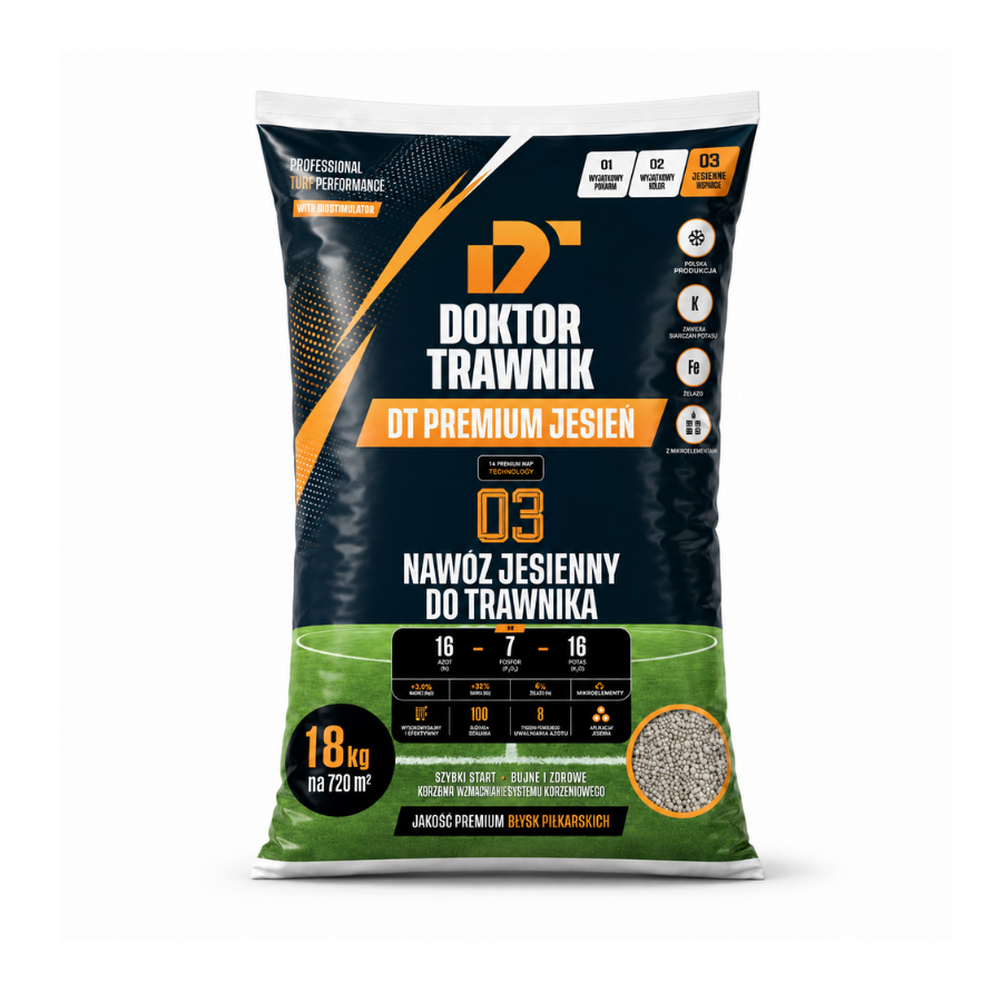 Nawóz do trawnika jesienny DT Premium Jesień długodziałający UF Premium 18 kg