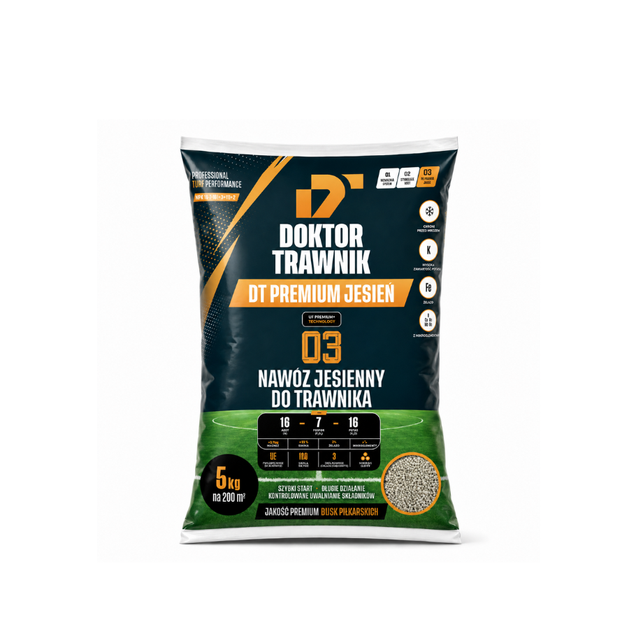 Nawóz do trawnika jesienny DT Premium Jesień długodziałający UF Premium 5 kg