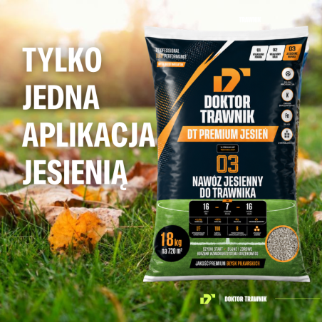Nawóz do trawnika jesienny DT Premium Jesień długodziałający UF Premium 18 kg