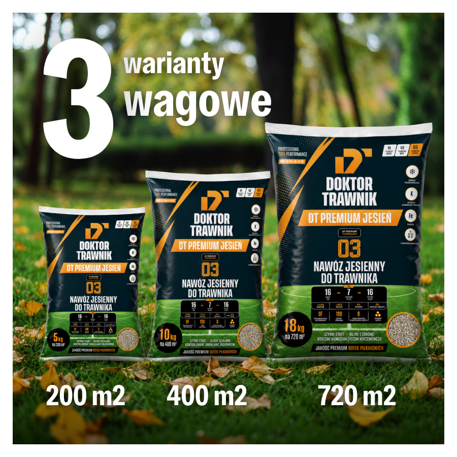 Nawóz do trawnika jesienny DT Premium Jesień długodziałający UF Premium 5 kg