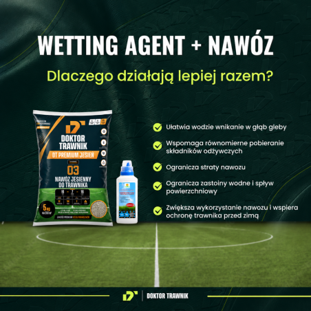 Nawóz jesienny DT Premium Jesień 5 kg + Płyn Save Water 500 ml - Trawnik 200m²