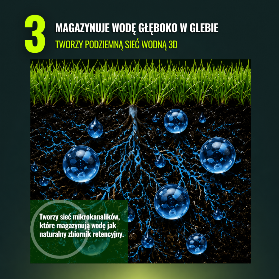 Płyn Drain & Save Water molekularny surfaktant do trawnika zwalcza hydrofobowość gleby 500 ml