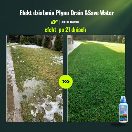 Płyn Drain & Save Water molekularny surfaktant do trawnika zwalcza hydrofobowość gleby 500 ml
