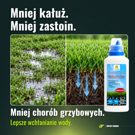 Płyn Drain & Save Water molekularny surfaktant do trawnika zwalcza hydrofobowość gleby 500 ml