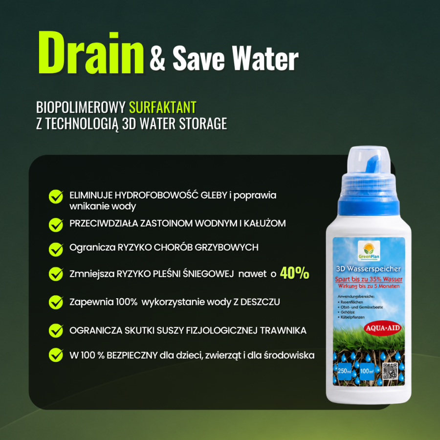 5 × Płyn Save Water 500 ml - Trawnik 1000m²