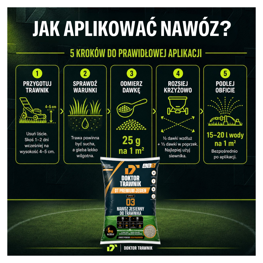 Nawóz do trawnika jesienny DT Premium Jesień długodziałający UF Premium 5 kg