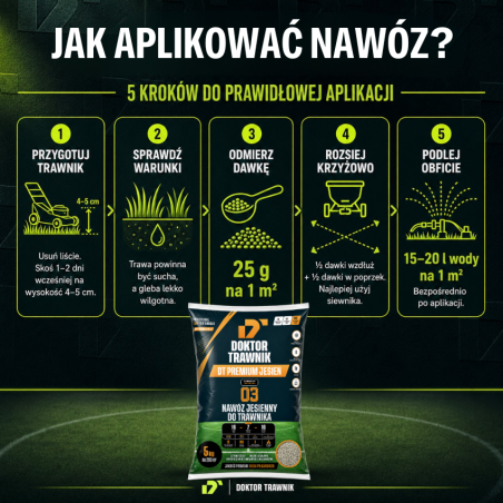 Nawóz do trawnika jesienny DT Premium Jesień długodziałający UF Premium 5 kg
