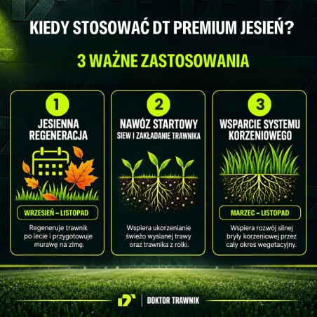 Nawóz do trawnika jesienny DT Premium Jesień długodziałający UF Premium 5 kg