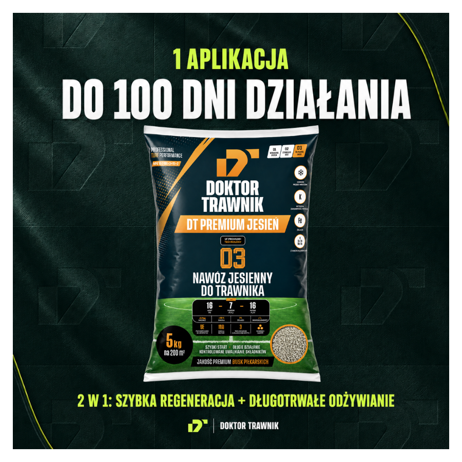 Nawóz do trawnika jesienny DT Premium Jesień długodziałający UF Premium 5 kg