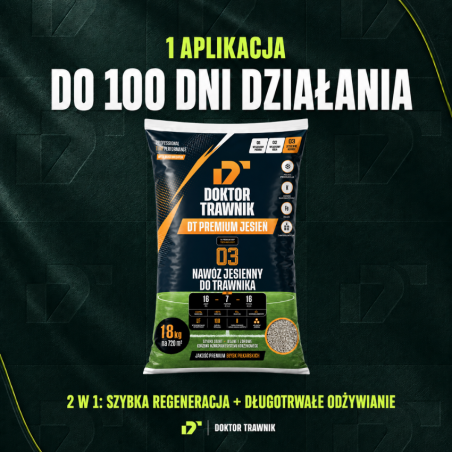 Nawóz do trawnika jesienny DT Premium Jesień długodziałający UF Premium 18 kg