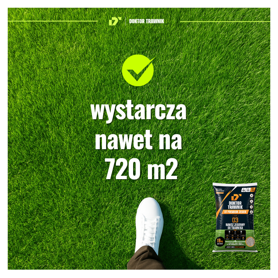 Nawóz do trawnika jesienny DT Premium Jesień długodziałający UF Premium 18 kg
