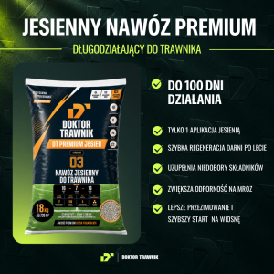 Nawóz do trawnika jesienny DT Premium Jesień długodziałający UF Premium 18 kg