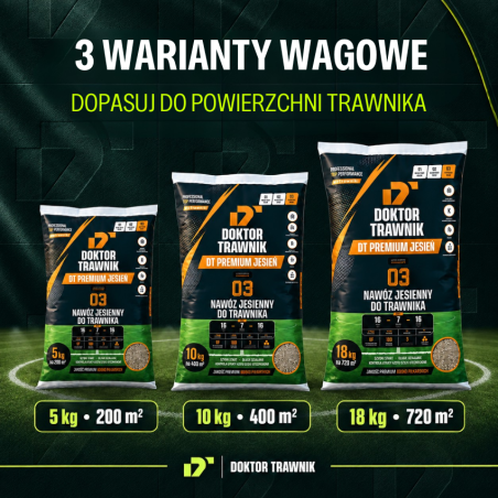 Nawóz do trawnika jesienny DT Premium Jesień długodziałający UF Premium 18 kg