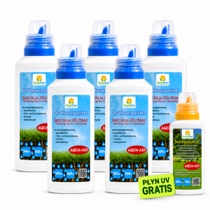 5× Płyn Drain & Save Water 500 ml - Trawnik 1000m² + Płyn UV GRATIS
