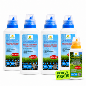 4× Płyn Drain & Save Water 500 ml - Trawnik 800m² + Płyn UV GRATIS