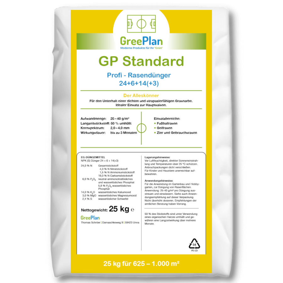 GREENPLAN PROFI Nawóz otoczkowany do trawników GP PROFI Standard 25 kg