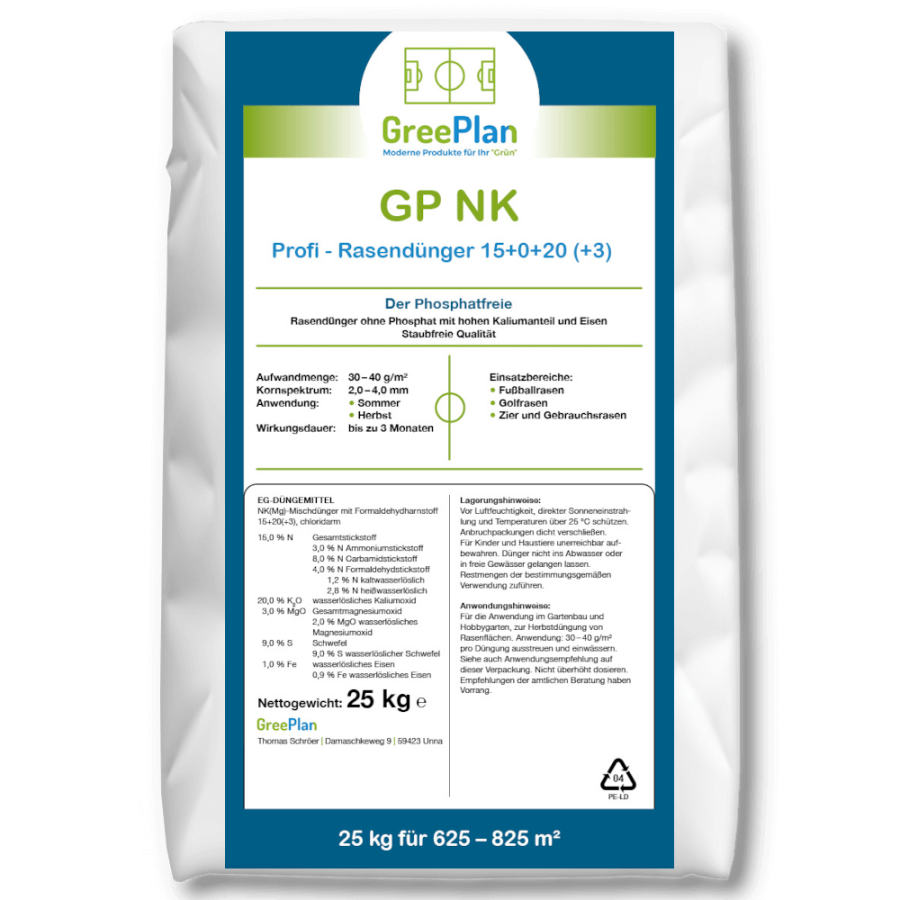 GREENPLAN PROFI Nawóz do trawników GP STANDARD NK 25 kg