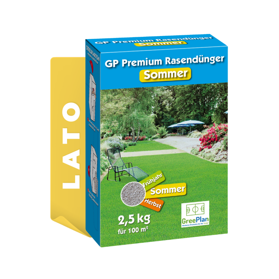 GREENPLAN Nawóz do trawników GP Premium Lato długodziałający 2,5 kg