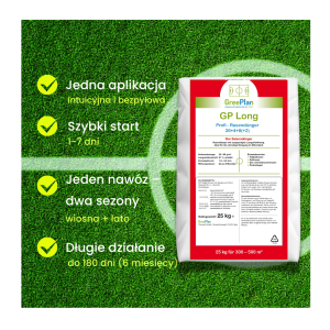 Nawóz do trawnika Wiosna + Lato CRF PRO otoczkowany długodziałający 25 kg 180 DNI