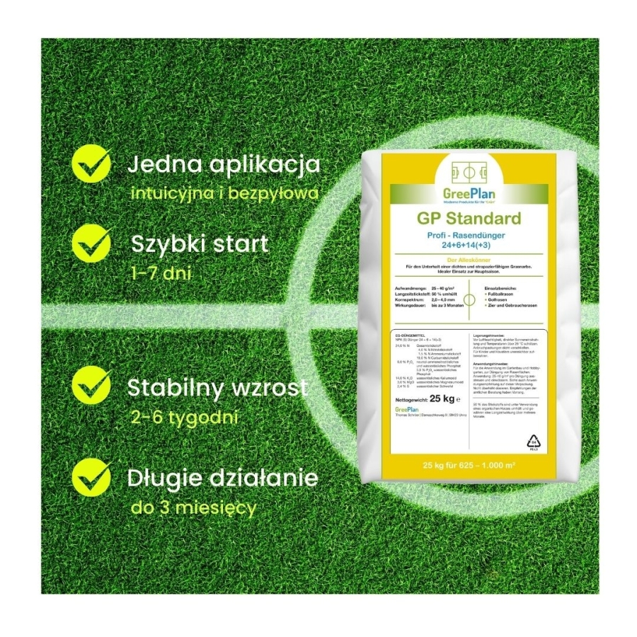 Nawóz do trawnika letni CRF PRO otoczkowany długodziałający 25 kg 100 DNI