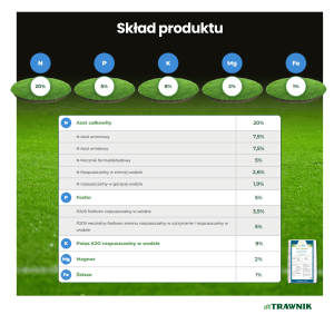 Nawóz do trawnika GP 20 + 5 + 8 PRO długodziałający z MU 25 kg