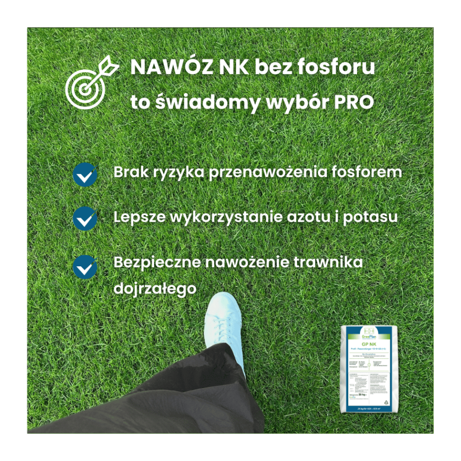 Nawóz do trawnika azotowo - potasowy GP NK PRO długodziałający z MU 25 kg