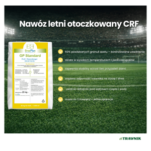 Nawóz do trawnika letni CRF PRO otoczkowany długodziałający 25 kg 100 DNI