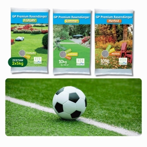 nawóz do trawnika Premium długodziałający z MU Wiosna + Lato + Jesień - Zestaw 3 x 10 kg