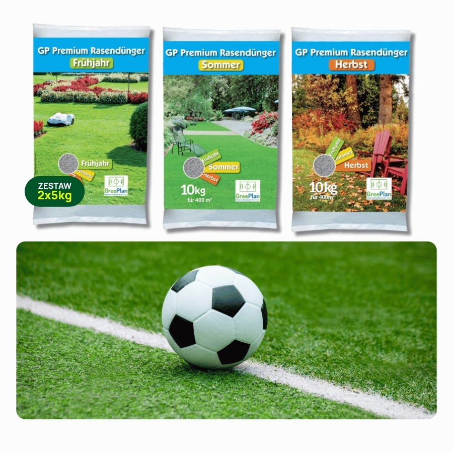 nawóz do trawnika Premium długodziałający z MU Wiosna + Lato + Jesień - Zestaw 3 x 10 kg